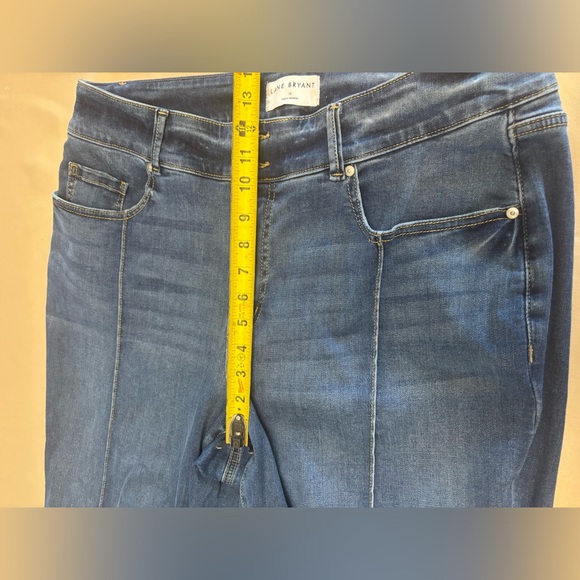 Lane Bryant Blue Dark Wash High Rise Tighter Tummy Flare Jeans Women's 18 READ - Picture 9 of 16